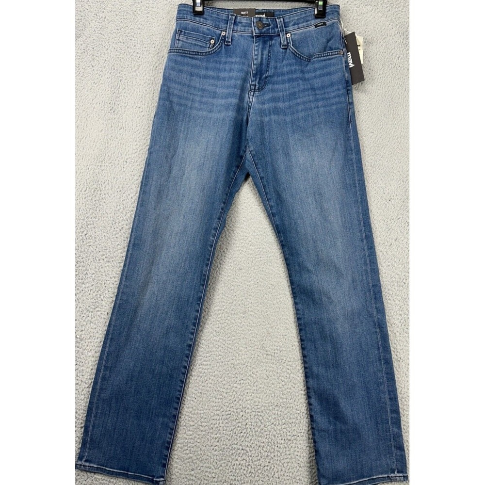 Mavi Matt Jeans Mens 28X32 Blue Distressed Relaxed Straight NEW